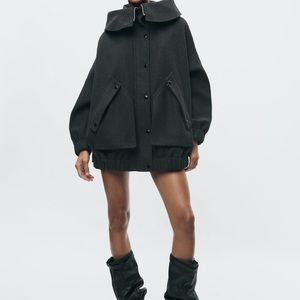 Zara tied oversized parka